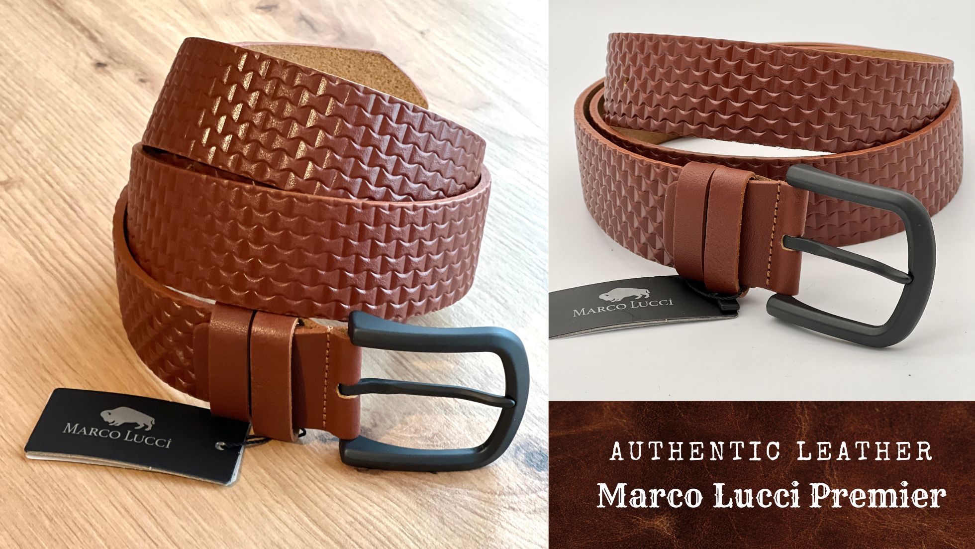 curea barbati maro Marco Lucci premier 4 cm latime, piele naturala